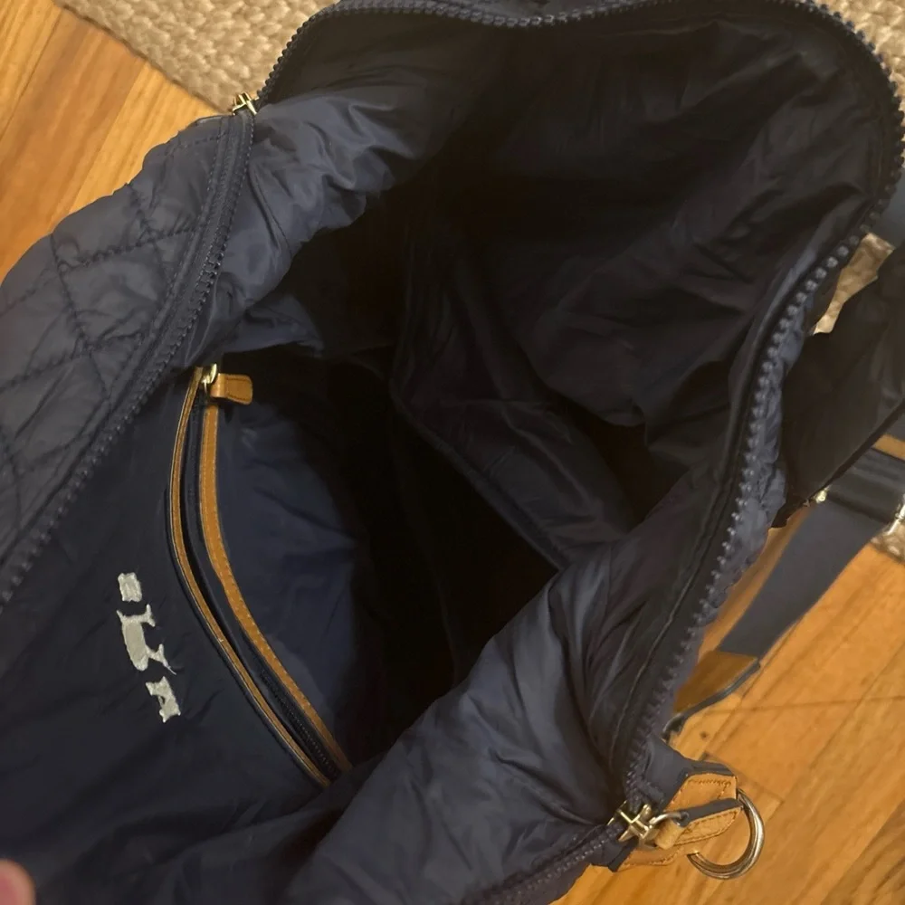 Mark And Graham Navy Quilted Convertible Backpack‎ - SRM Monogram